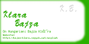 klara bajza business card